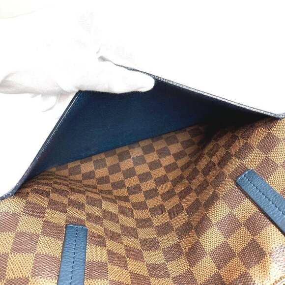 LOUIS VUITTON N41242 Damier Cabas Bag Tote Bag Large Shoulder Bag Brown/Navy - Picture 11 of 16